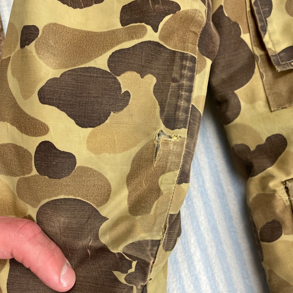 Vintage Columbia Gore-tex duck Camo Camouflage hunting hooded jacket - Picture 9 of 16